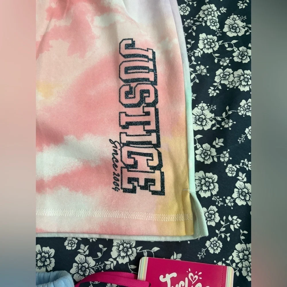 Justice Tie-Dye and Blue Kids Shorts